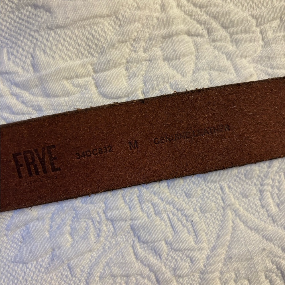 Brown vintage inspired genuine leather size medium Frye belt. Western, boho. - Picture 13 of 16